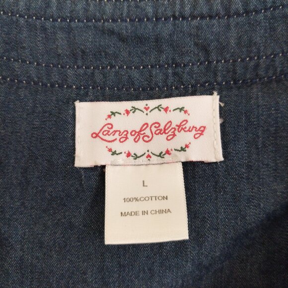 Lanz of Salzburg Bon Voyage Chambray Nautical Sailor Dress Like New Size Large - Picture 5 of 10